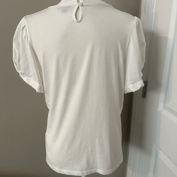 J.Crew White Puff Sleeve Tee - Picture 5 of 9